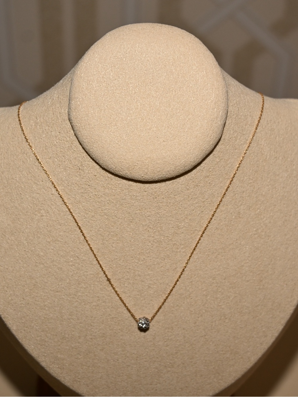 Delicate Gold Chain Necklace with Crystal Pendant - Women's Jewelry